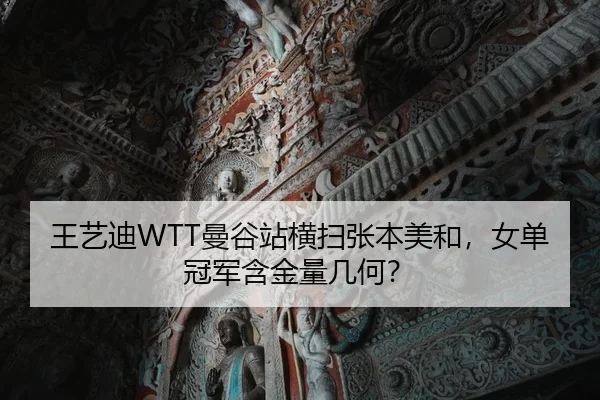 王艺迪WTT曼谷站横扫张本美和，女单冠军含金量几何？
